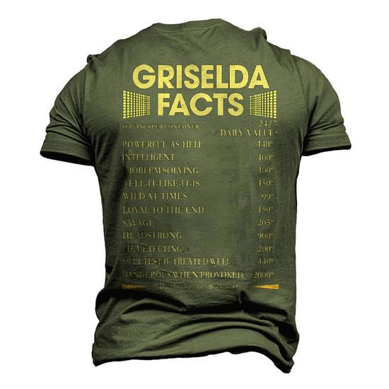 Griselda Name Gift: Griselda Facts Men’s 3D Print Graphic Crewneck Short Sleeve T-Shirt - Front View